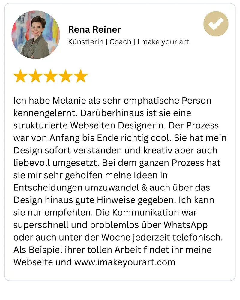 Rezension von Rena Reiner- iamkeyourart.com